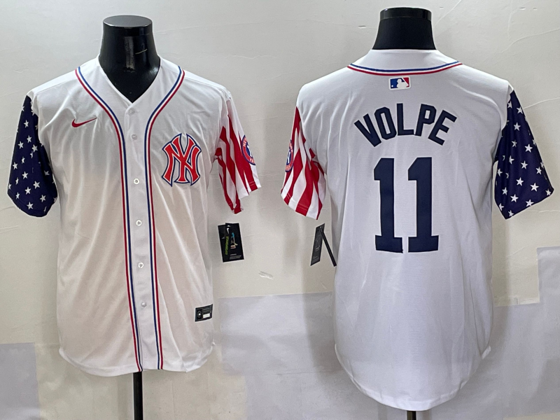 Men 2025 MLB New York Yankees 11 Volpe white jersey style 16